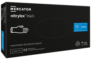 RĘKAWICE NITRYLOWE NITRYLEX BLACK 100 szt CZARNE Mercator Medical