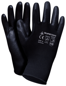 RĘKAWICE GURETAN CZARNE POWLEKANE POLIURETANEM